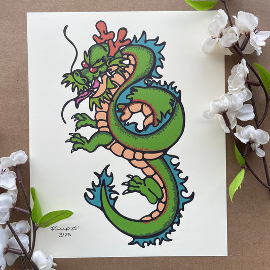 GREEN DBZ DRAGON print