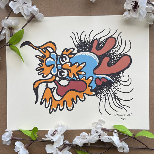 BLUE DRAGON print