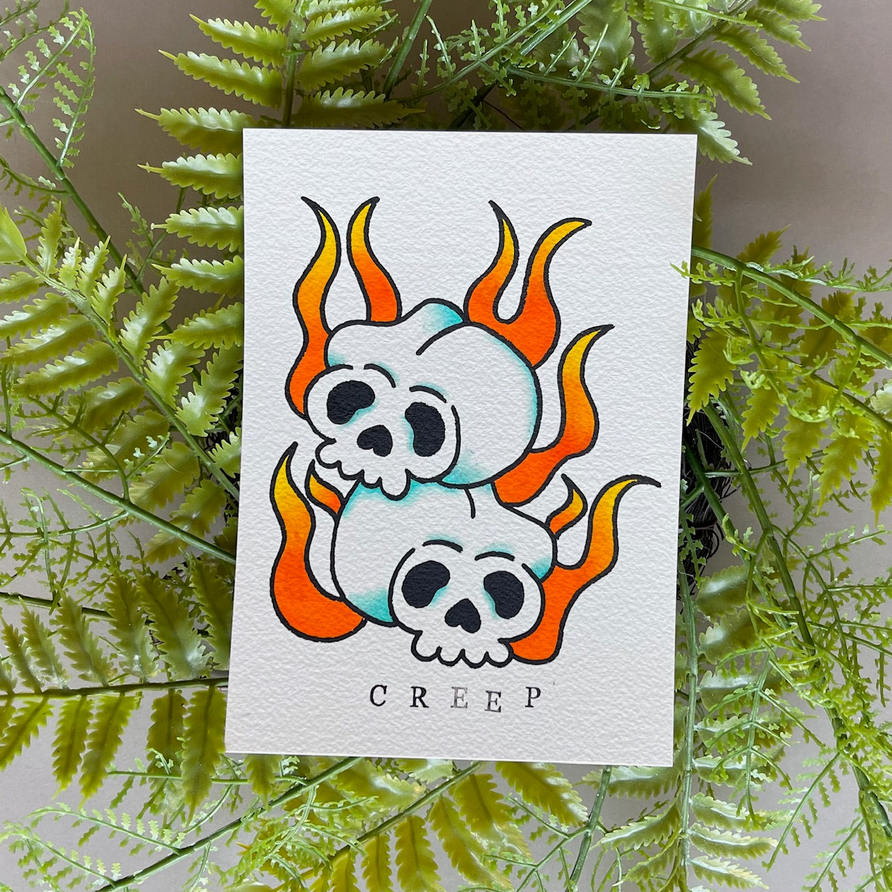DOUBLE SKULL HAND PAINTED FLASH